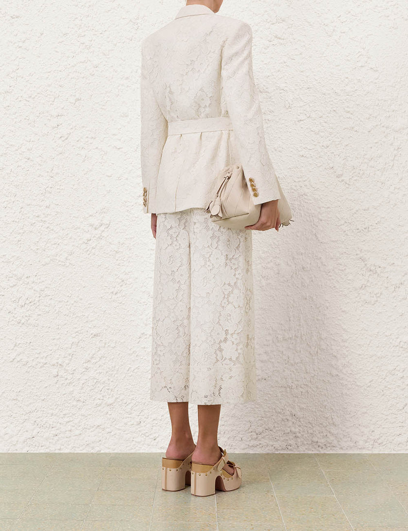 LUNA LACE BELTED BLAZER