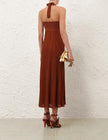 INDRA METALLIC HALTER DRESS
