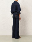SLIM FLARE JEAN IN HARBOUR BLUE