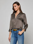 DANI SILK BLOUSE IN MULTI ART DECO GEO