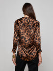 DANI SILK BLOUSE IN BROWN MULTI AMUR LEOPARD
