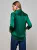 DANI SILK BLOUSE IN BOTTLE GREEN