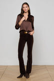 DANI SILK BLOUSE IN COFFEE BROWN