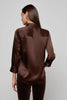 DANI SILK BLOUSE IN COFFEE BROWN