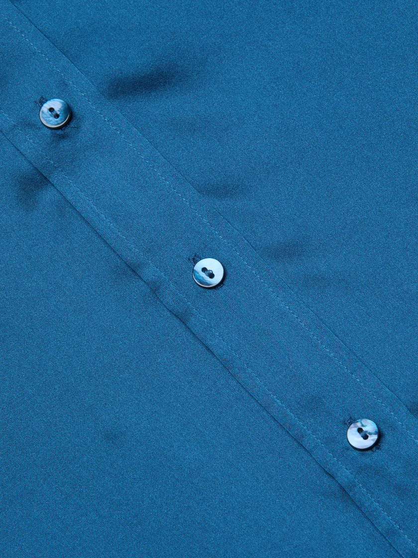 DANI SILK BLOUSE IN STONE BLUE