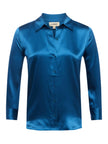 DANI SILK BLOUSE IN STONE BLUE