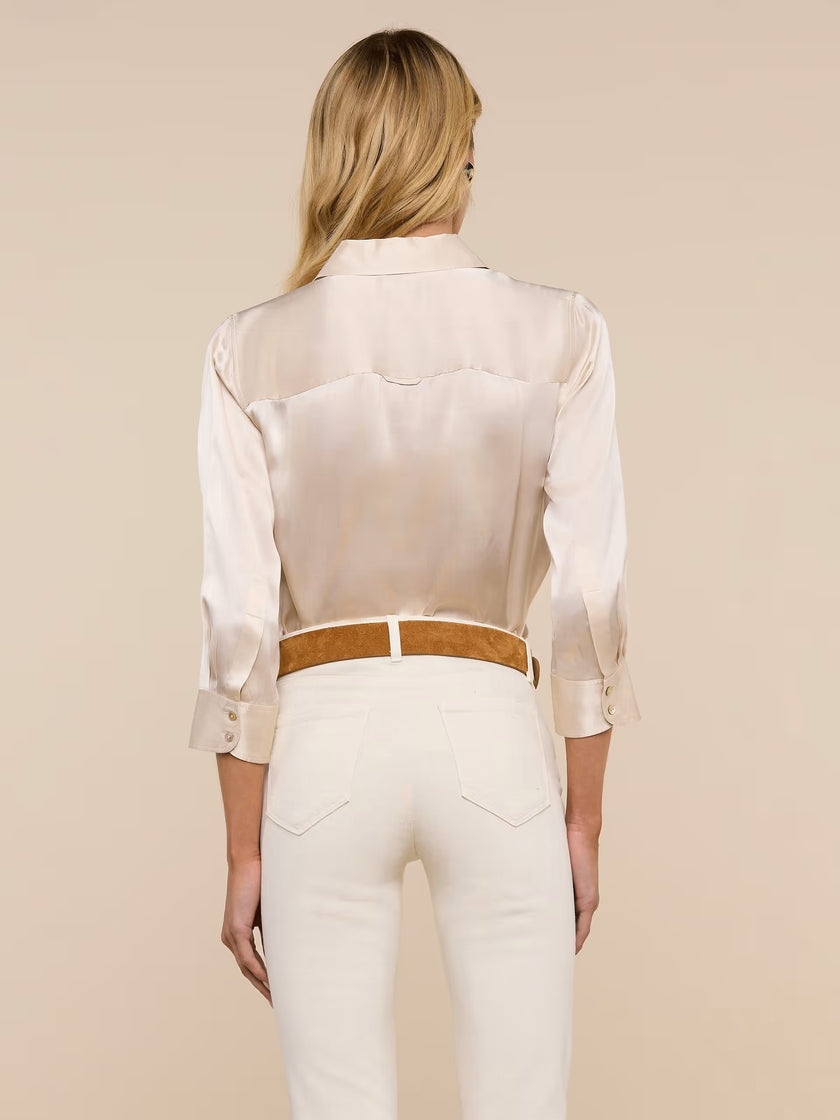 DANI SILK BLOUSE IN CHAMPAGNE