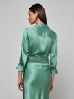 DANI SILK BLOUSE IN MALACHITE GREEN