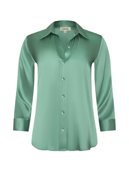 DANI SILK BLOUSE IN MALACHITE GREEN