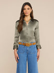 DANI SILK BLOUSE IN SMOKEY OLIVE