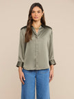DANI SILK BLOUSE IN SMOKEY OLIVE