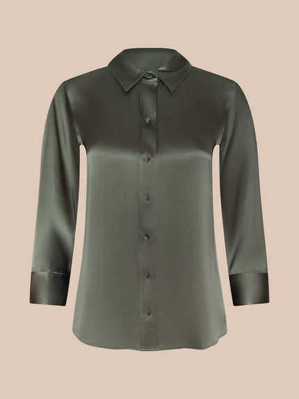 DANI SILK BLOUSE IN SMOKEY OLIVE