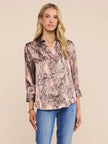 DANI SILK BLOUSE IN MAUVE MULTI WESTERN SNAKE PRINT