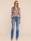 DANI SILK BLOUSE IN MAUVE MULTI WESTERN SNAKE PRINT