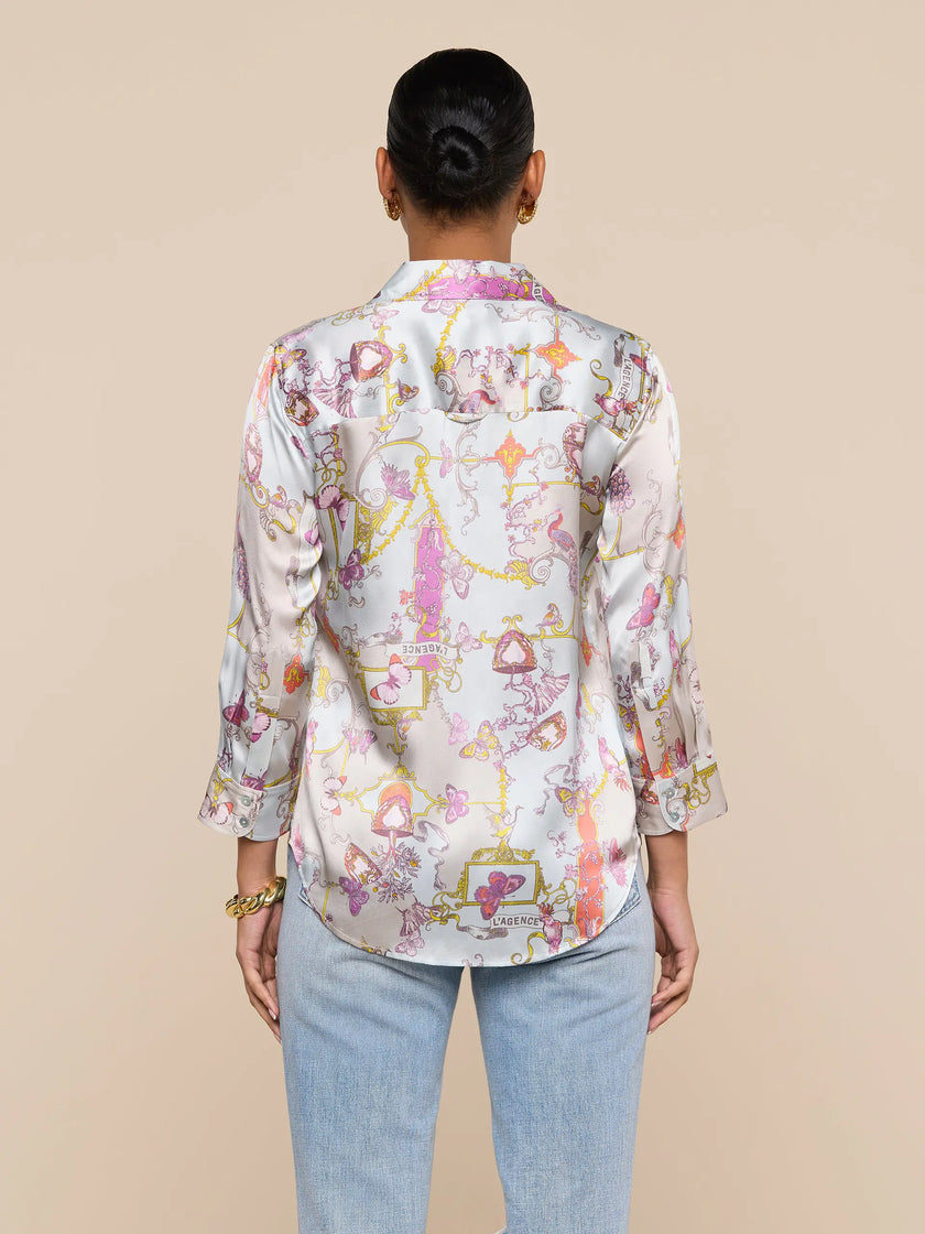 DANI SILK BLOUSE IN MULTI BAROQUE TOILE