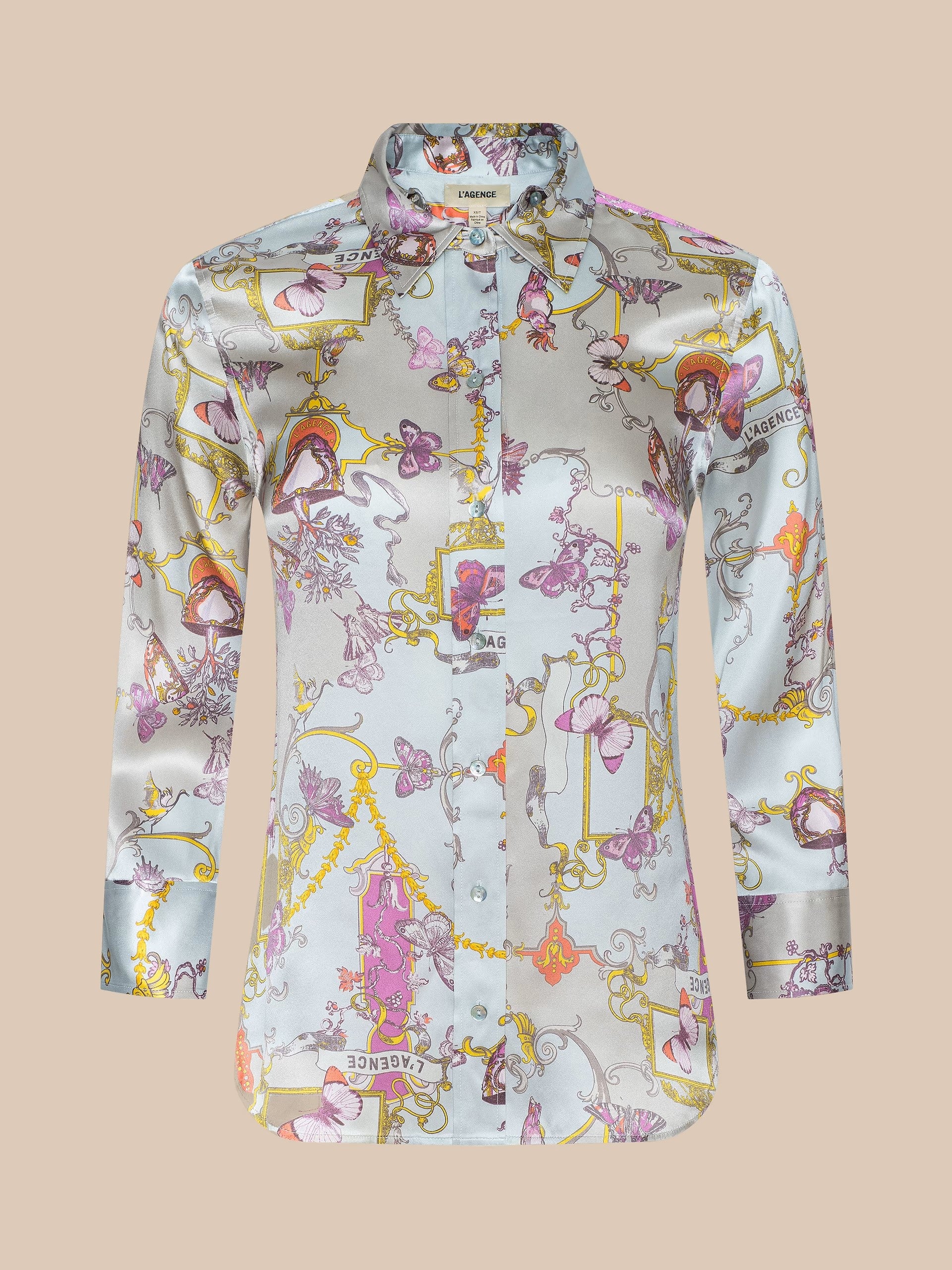 DANI SILK BLOUSE IN MULTI BAROQUE TOILE