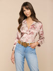 DANI SILK BLOUSE IN TEXTURED JUNGLE TOILE