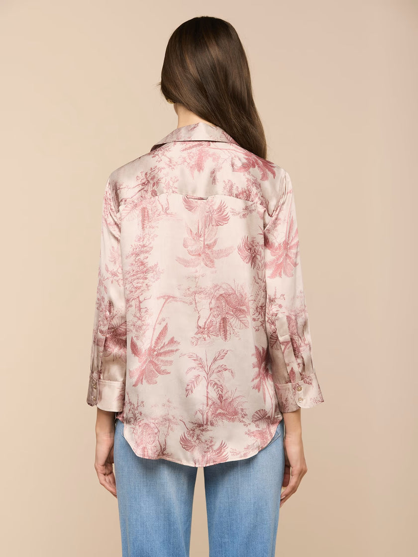 DANI SILK BLOUSE IN TEXTURED JUNGLE TOILE