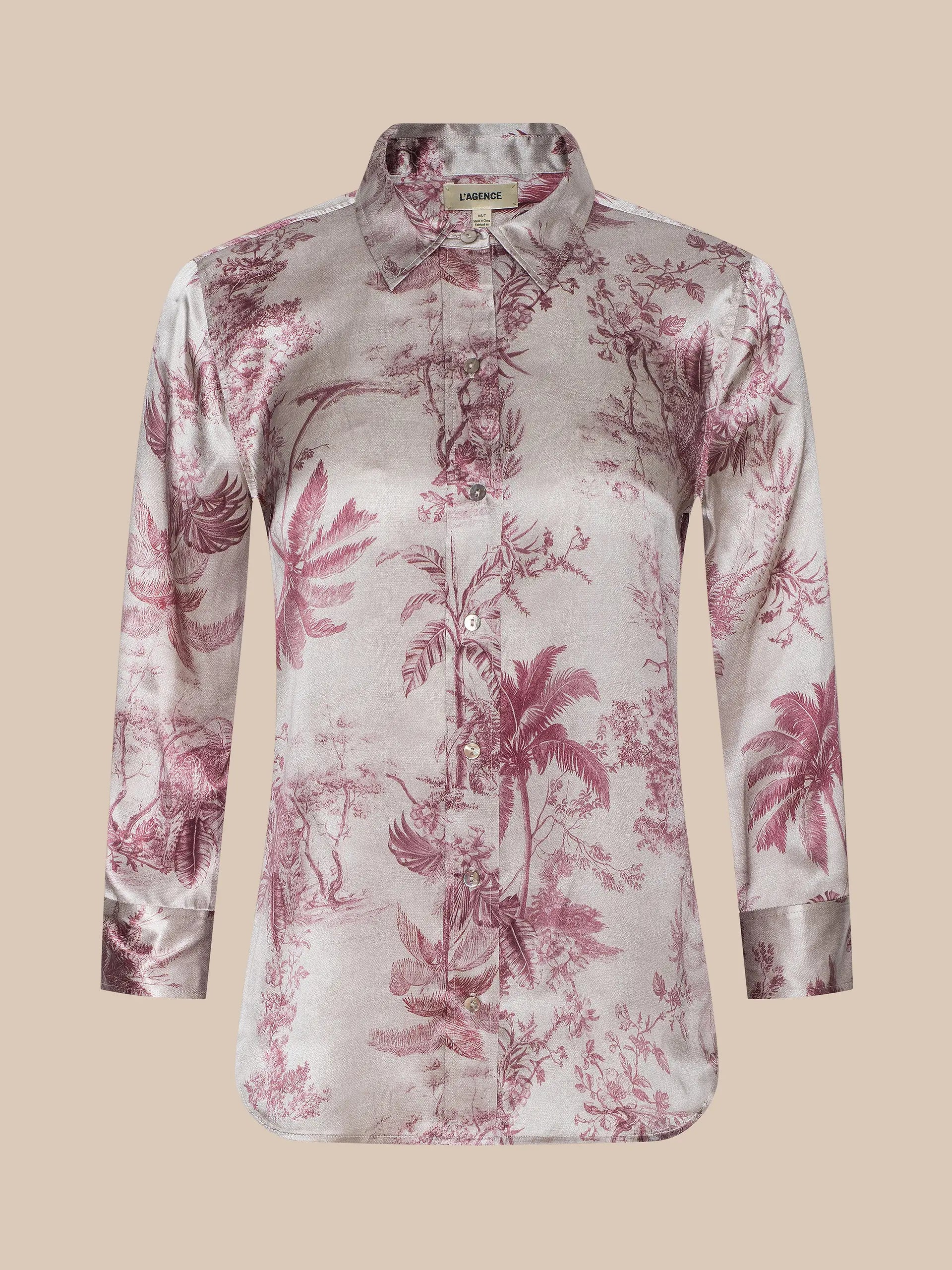 DANI SILK BLOUSE IN TEXTURED JUNGLE TOILE