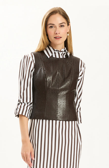 SKYE PUNCHED VEGAN LEATHER VEST