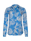 HOLLY BLOUSE IN REGATTA BLUE AND IVORY PAISLEY