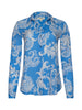 HOLLY BLOUSE IN REGATTA BLUE AND IVORY PAISLEY