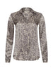 TYLER SILK BLOUSE IN GREY MULTI PATCH LEOPARD
