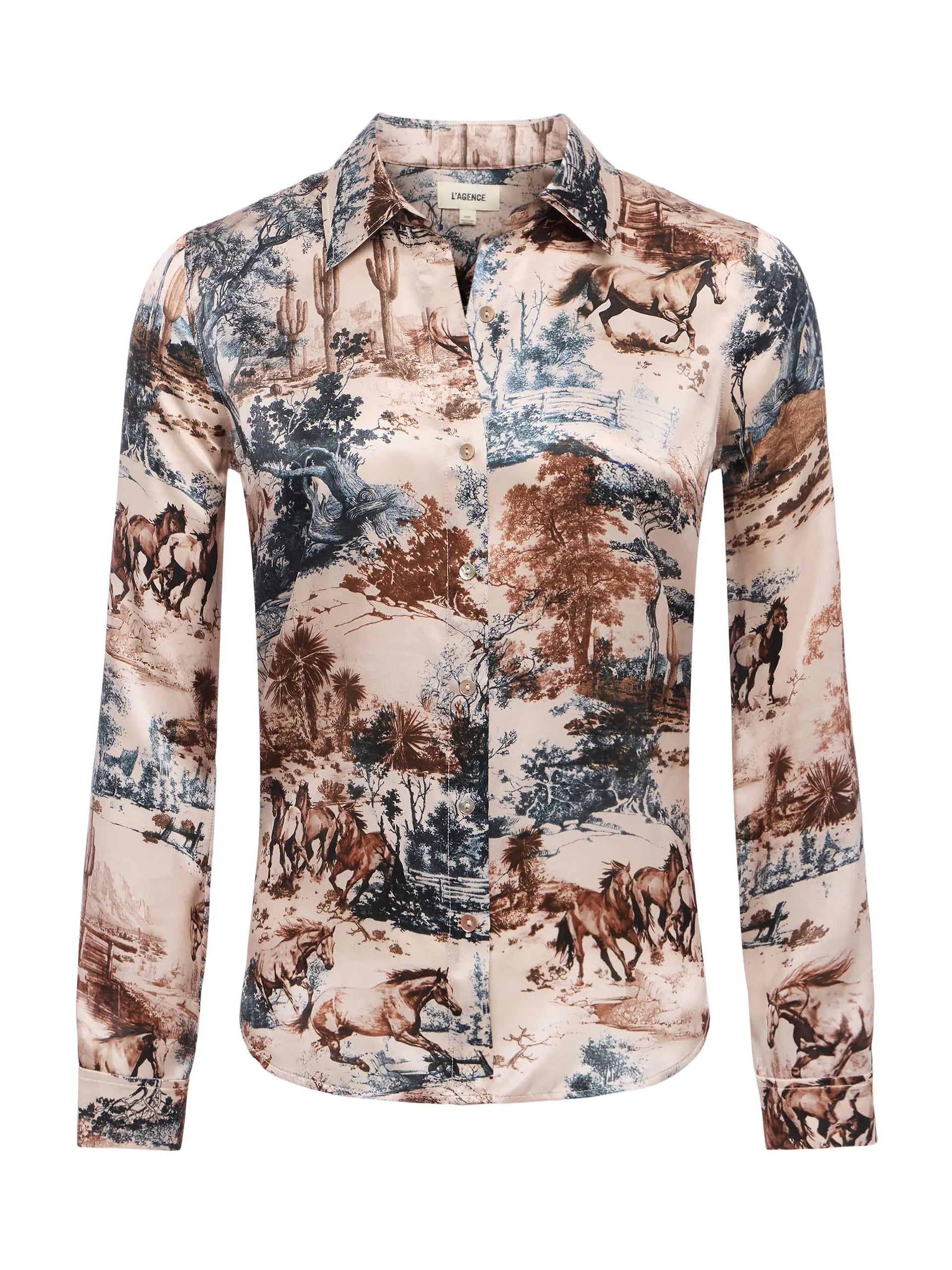 TYLER SILK BLOUSE IN WESTERN TOILE