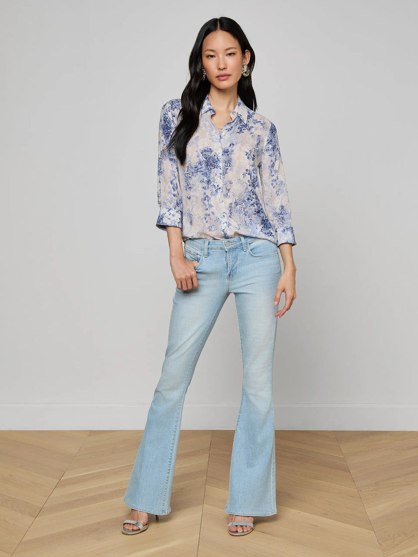 CAMILLE BLOUSE IN WATERCOLOR LACE PAISLEY