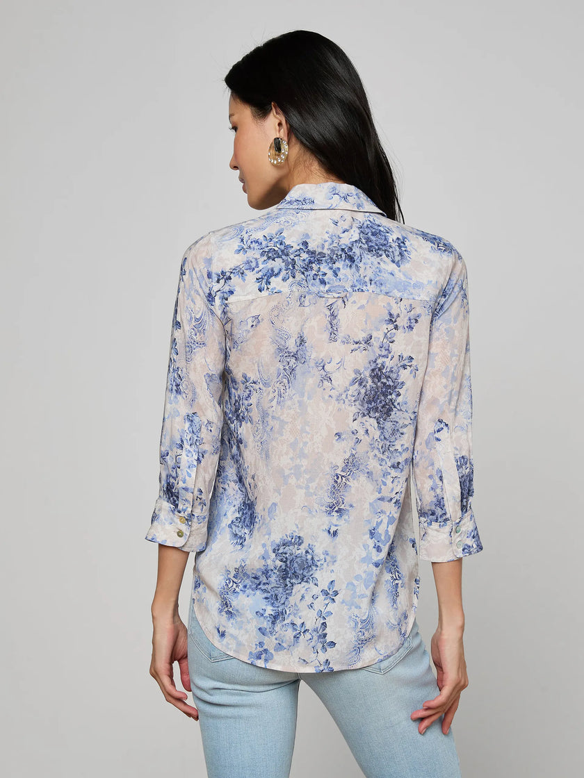 CAMILLE BLOUSE IN WATERCOLOR LACE PAISLEY