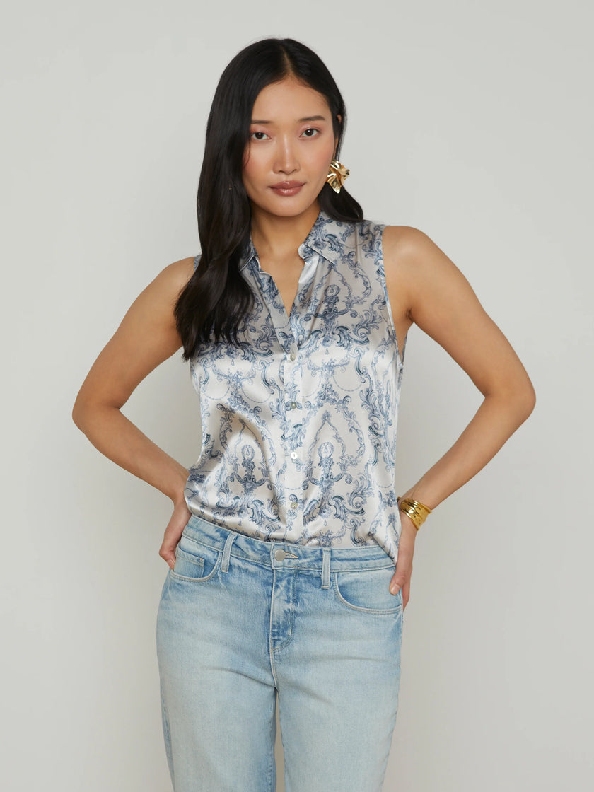 EMMY SLEEVELESS SILK BLOUSE