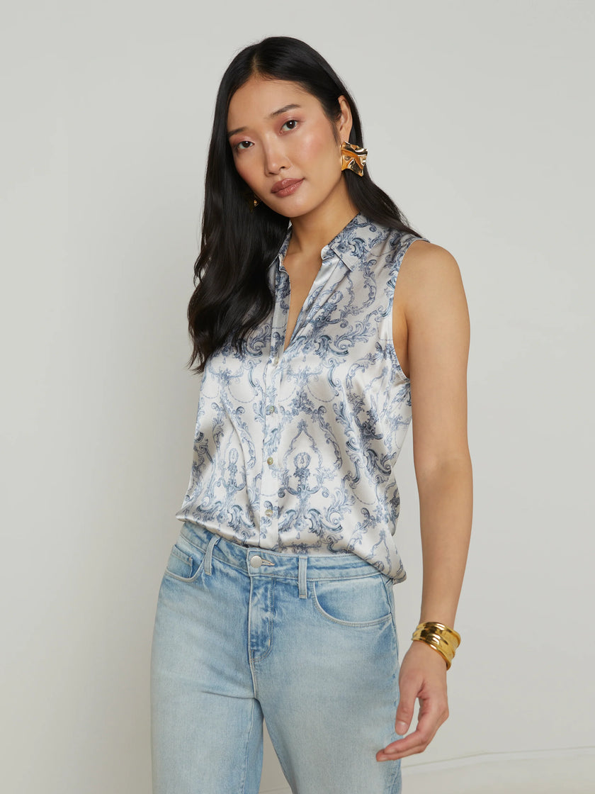 EMMY SLEEVELESS SILK BLOUSE