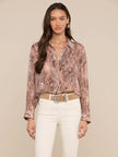 COSETTE SHIRT IN MAUVE MULTI WESTERN SNAKE PRINT