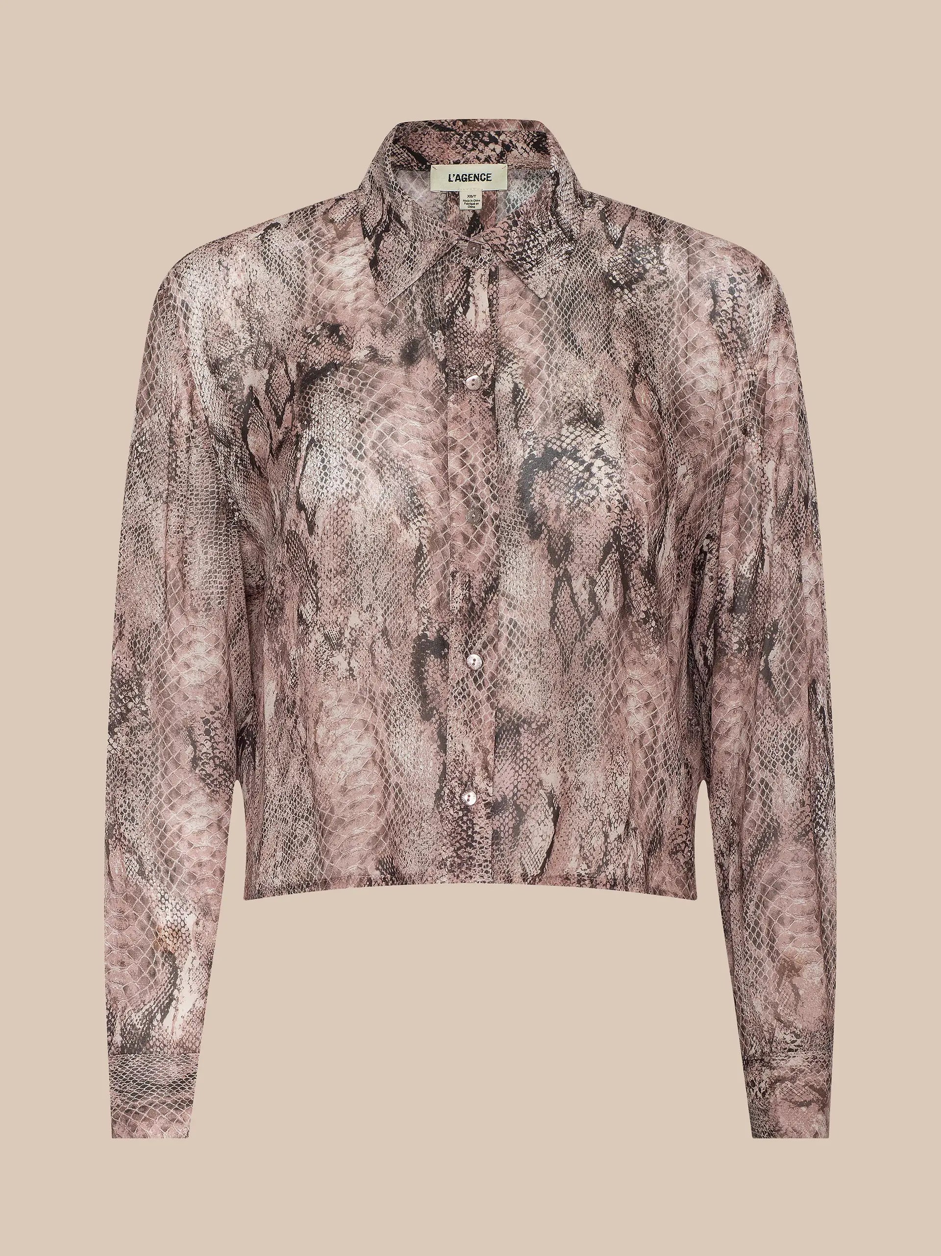 COSETTE SHIRT IN MAUVE MULTI WESTERN SNAKE PRINT