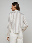 COSETTE SHIRT IN IVORY KHAKI BLACK STRIPE