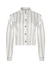 COSETTE SHIRT IN IVORY KHAKI BLACK STRIPE