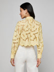 SEYCHELLE CROPPED EYELET BLOUSE