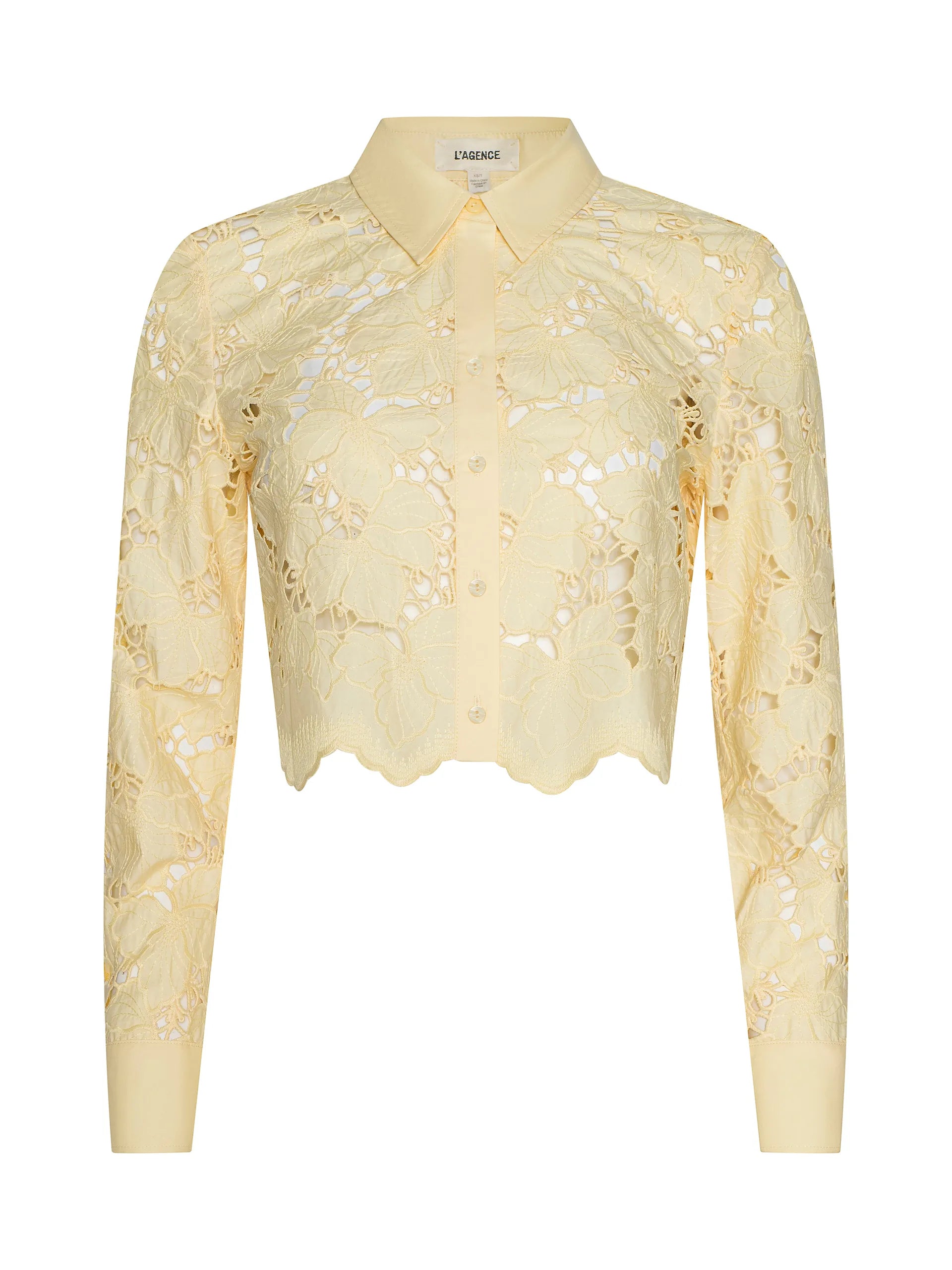 SEYCHELLE CROPPED EYELET BLOUSE