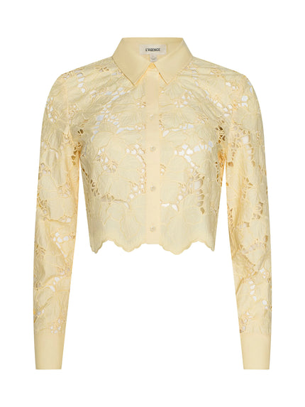 SEYCHELLE CROPPED EYELET BLOUSE