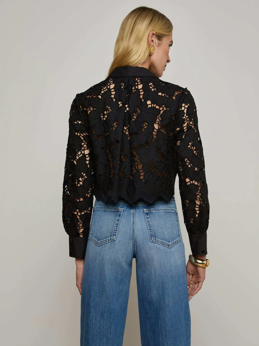 SEYCHELLE CROPPED LACE BLOUSE