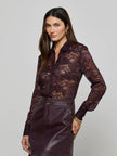 MAIA FLORAL LACE BLOUSE IN DARK MALBEC