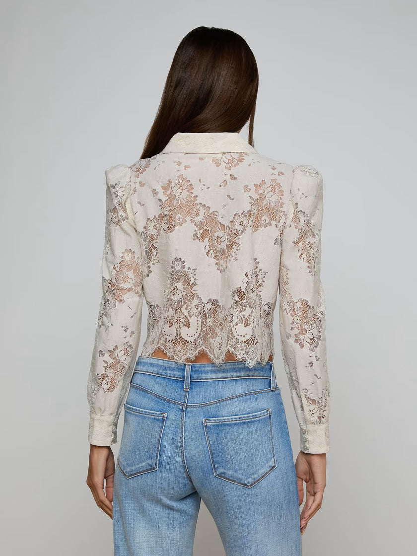 ANITA LACE BUTTON UP