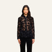 LAURENT VELVET BLOUSE IN BLACK BUTTERFLY