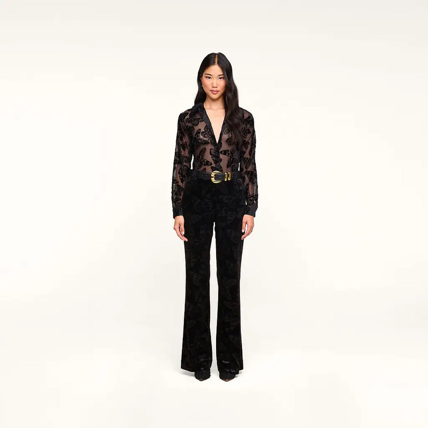 LAURENT VELVET BLOUSE IN BLACK BUTTERFLY