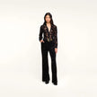 LAURENT VELVET BLOUSE IN BLACK BUTTERFLY