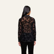 LAURENT VELVET BLOUSE IN BLACK BUTTERFLY