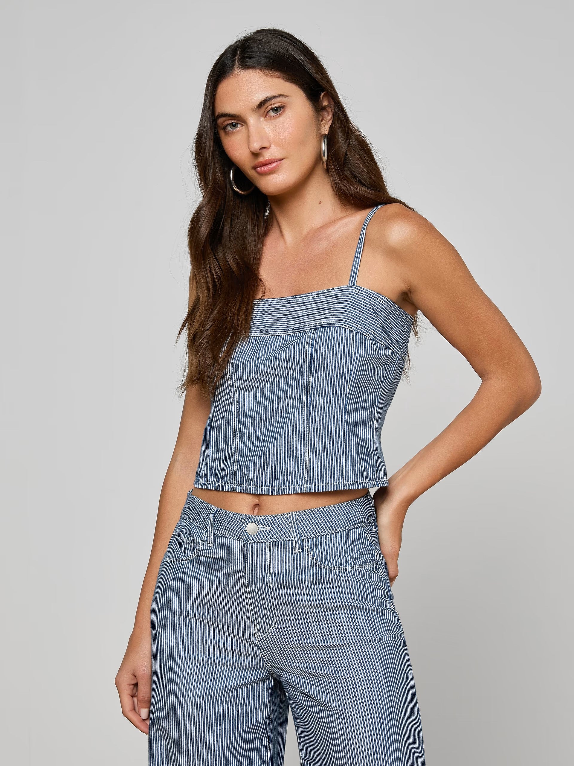 ARLIN TANK IN AZURE BLUE STRIPE