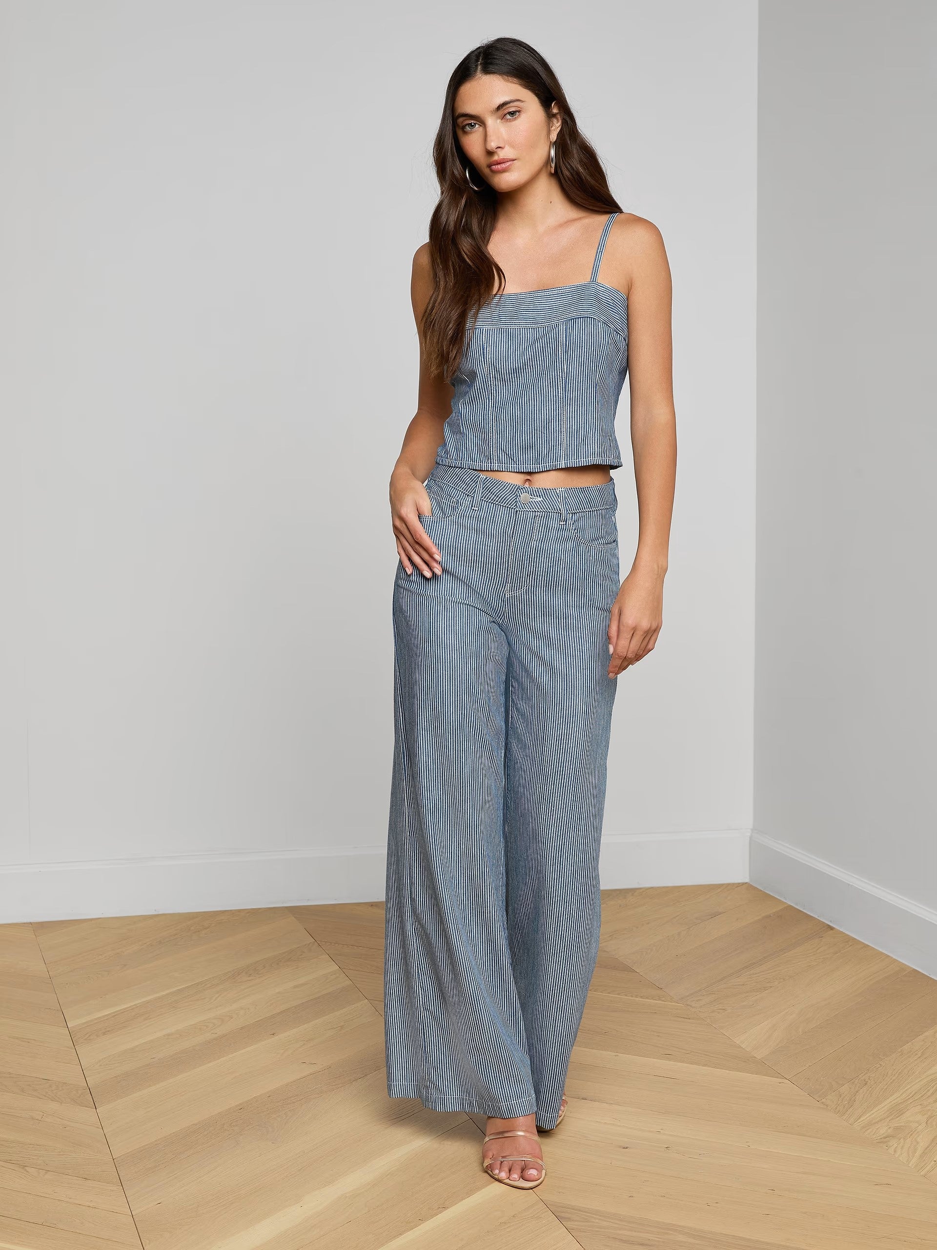 ARLIN TANK IN AZURE BLUE STRIPE