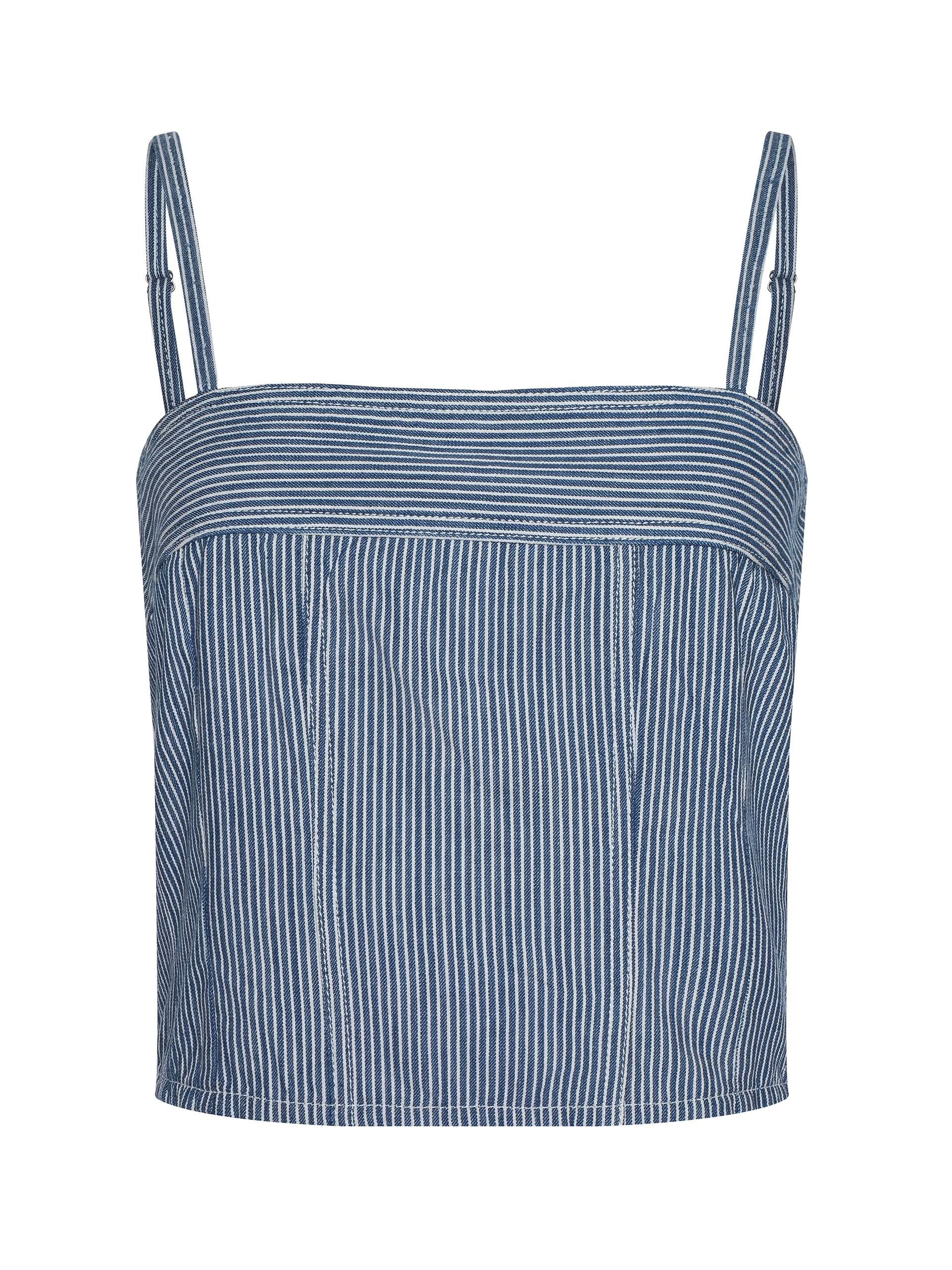 ARLIN TANK IN AZURE BLUE STRIPE