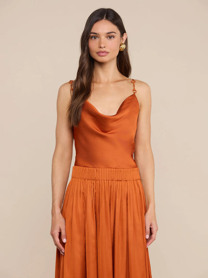 CALISTA SATIN CAMISOLE IN SIENNA